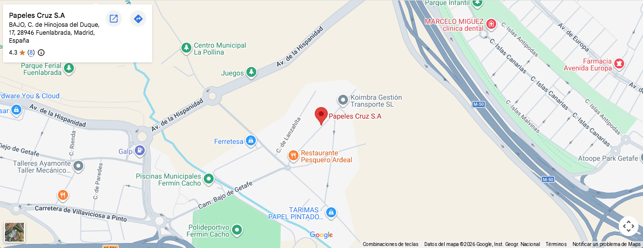 Ubicación de Papeles Cruz en Madrid para recogida y destrucción de documentos